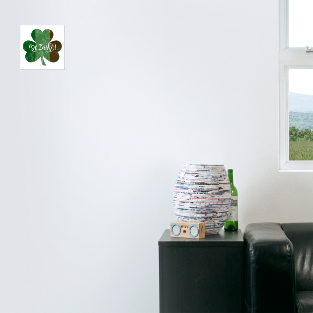 Be Irish! St Patrick Shamrock Ireland Flag Grunge by creative